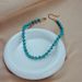 European and American cross-border new creative personality retro niche design turquoise titanium steel beaded woven necklace_ipsvogv.com