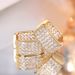 Cao Shi's Micro Inlaid Women's Minimalist New Style Trendy Ear Buckle Geometric Square Double Sided Earrings_ipsvogv.com