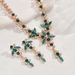 2024 Bride Fashion High-end Crystal Necklace And Earrings Jewelry Two-piece Set_ipsvogv.com