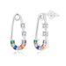 Unisex new paper clip temperament earrings personality color ladder square zircon ladies earrings_ipsvogv.com