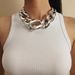 Fashionable And Exaggerated Accessories, Large Metal Buckle, Single Layer Collar, Punk Trend, Geometric Thick Chain_ipsvogv.com