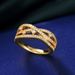 Cao Shi's New with Multi layer Hollow Copper Set Zircon Ring Luxury Creative Design Jewelry_ipsvogv.com