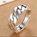 Weaving Cuban Chain Men's Singles Ring, Personalized Rascal Hip Hop Trendy Punk Style, Open Mouth Ring_ipsvogv.com