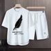 Men's Clothing 2024 Waffle Casual Summer Suit Men's Loose Teen Short sleeved T shirt Shorts Handsome Two piece Suit_ipsvogv.com