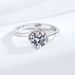 Silver Starlight One Carat Women's Korean Edition Micro Set Six Claw Diamond Ring Mosang Stone_ipsvogv.com