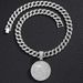 New Round Full Diamond Letter K Alloy Pendant Hip Hop Fashion Cuban Chain Men's Necklace Jewelry_ipsvogv.com