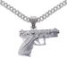 Accessories Hip Hop Inlaid Diamond Pistol Letter Alloy Pendant Fashion Personality Jewelry New Cuban Necklace_ipsvogv.com