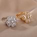 Rotating Clover Female Instagram Style Love Set Diamond Gold Light Luxury Handicraft Open Ring_ipsvogv.com