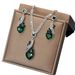 Women’s Jewelry Set Fashion Light Luxury Temperament Heart Shaped Crystal Rhinestone Set Necklace Earrings Full Diamond Jewelry Set Chain Female_ipsvogv.com
