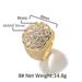 Men's Hip Hop Trendy Copper Material Real Gold Electroplated Flower Diamond Ring Personalized Jewelry_ipsvogv.com