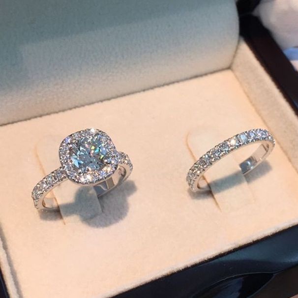 Sanjie Square Inlaid Zircon Ring For Women's Jewelry Couple Set_ipsvogv.com