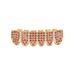 Hip Hop Braces, Colored Micro Inlaid Zircon Braces, Pomegranate Red Zircon Gold Braces, Hip Hop Braces, Men's Jewelry_ipsvogv.com