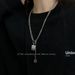 Titanium Steel Colorless Letter Square Necklace Women's Trendy Instagram Hip Hop Cool Wind Chain 2021 New Accessories_ipsvogv.com