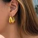 Real Gold Electroplated Titanium Steel Vintage Retro Versatile Double Layer U Shaped Earrings_ipsvogv.com