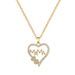 】 Love 【 Mom Zircon Light Luxury Charm Gorgeous Full Diamond Necklace Women's Versatile Clavicle Titanium Steel Chain 【 】_ipsvogv.com