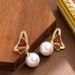 Exquisite Fashionable Diamond Inlaid Zircon Oil Drop Butterfly Pearl Pendant With Feminine Temperament, Simple And_ipsvogv.com