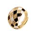 Fashionable And Exquisite Small Fragrance Style Drip Oil Geometric Diamond For Women With Adjustable Opening Ring_ipsvogv.com