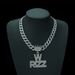 W RIZZ Full Diamond Alloy Pendant Personalized Crown Men's Hip Hop Necklace_ipsvogv.com