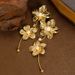 Fashionable, Exaggerated, Cold Style, Pearl Flower Tassel With Temperament, Long And High-end Silver Needle Earrings_ipsvogv.com
