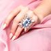 Opening Rhinestone Ring Bridal Bracelet Full Diamond Simple Retro All-match Square Ring_ipsvogv.com