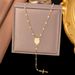 Geometric Portrait Round Cross Pendant Necklace Titanium Steel Gold Plated Material Clavicle Chain Jewelry Female_ipsvogv.com