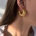 Ins Simple Real Gold Electroplated Titanium Steel Hollow Twist Horn Earrings_ipsvogv.com