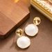 French Style Light Luxury Fashionable Enamel Drop Glaze Morandi Color Earrings, Versatile Women's Temperament, High-end_ipsvogv.com