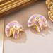 Natural Flower Pearl Earrings Oil Painting Series Earrings 2024 New Summer High End Retro Niche Earrings_ipsvogv.com