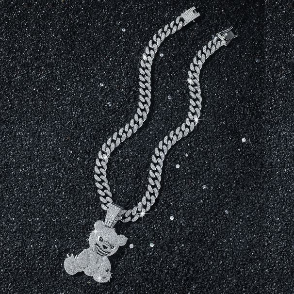 New Personalized Men's Hip Hop Animal Bear Pendant Necklace_ipsvogv.com