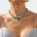 N11081 Devil's Eye Turquoise Necklace Bohemian Style Neckchain Irregular Beaded Neckpiece_ipsvogv.com
