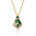 new Geometric Natural Water Grass Agate Necklace S925 Silver Inlaid Colored Gemstone Green Moss Stone Clavicle Chain_ipsvogv.com