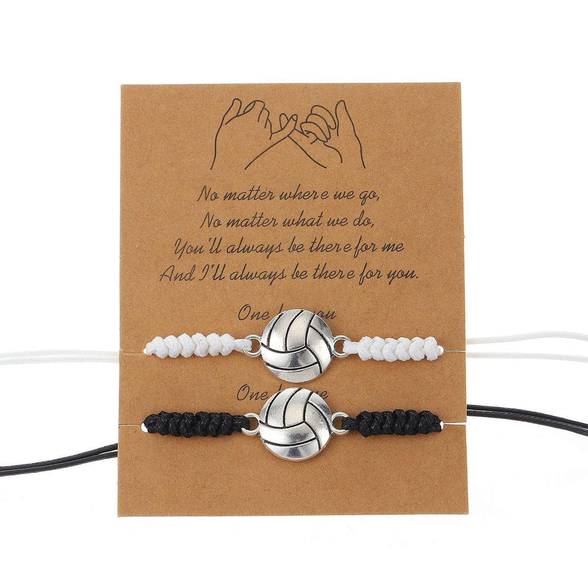 Couples Sports Bracelet Set - Black & White Braided (Super Bowl Fan Gift, Matching Pair)_ipsvogv.com