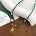 New Chinese Style With Cut Green Jadeite Collarbone Chain, Emerald Natural Stone, Millet Bead Necklace_ipsvogv.com