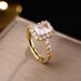 Open Square Diamond Light Luxury For Women With Niche Design, Exquisite And Fashionable Micro Inlaid Zircon Ring Jewelry_ipsvogv.com