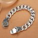 Cuban Bracelet For Men, Bold Hip-Hop Style, Trendy Luxury High-End Wide Cross Flower Flat Chain_ipsvogv.com