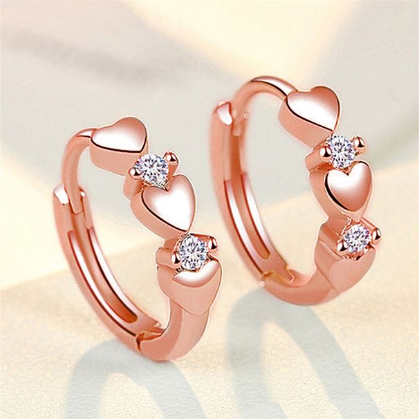 Cao Shi, Japan, South Korea, Xiaoqing, New Style, Simple Ear Buckle, Fashion Love, Peach Heart Shape, Smooth Earrings,_ipsvogv.com