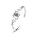 S925 Sterling Silver Bracelet Green Moss Stone Water Grass Agate Open Bracelet Silver Jewelry Fashion Light Luxury_ipsvogv.com
