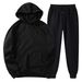 Women's Clothing Autumn and winter men's hooded solid color light plate pullover sweatshirt set casual sports hoodie sweatshirt trousers two piece set_ipsvogv.com