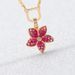 Tropical Rainforest Pink Flower Necklace Female Crystal Clavicle Necklace_ipsvogv.com