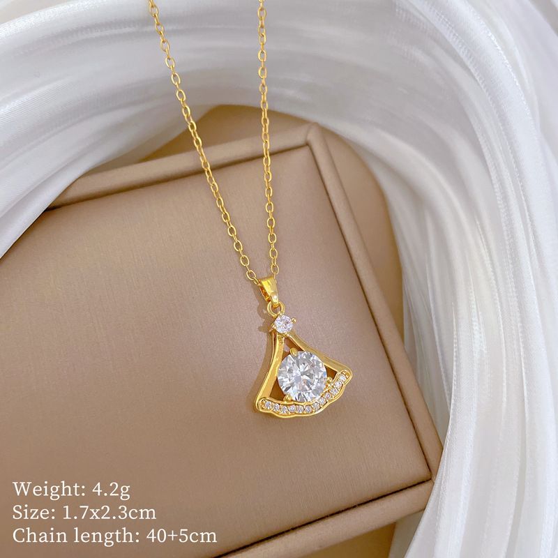 【 】 Skirt Personalized Fashion Light Luxury Temperament Gorgeous Full Diamond Necklace Women's Versatile Clavicle Chain_ipsvogv.com