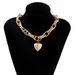 Ingemark High Quality Punk Big Heart Pendant Necklace Women Fashion Statement Chunky Heavy Chain Grunge Jewelry_ipsvogv.com