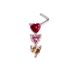 Gaibei European and American cross-border heart-shaped nose nail ear bone nail three-piece heart stud earrings stainless steel nose ring body piercing_ipsvogv.com