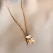 Pendant Necklaces Cute Bear Necklace For Womens Neck Chain Choker Stainless Steel Accessories Fashion Jewelry Free_ipsvogv.com