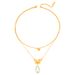 14K Gold Plated Double Layer Butterfly Necklace - Pearl Pendant Stainless Steel Clavicle Chain For Women_ipsvogv.com