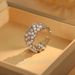 Zircon Micro Inlaid Pearl Opening Light Luxury Cool Style, Index Finger Ring, Fashionable And High-end Hand Decoration_ipsvogv.com
