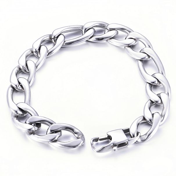 Men's Hip-Hop 3:1NK Simple Stainless Fashion Bracelet Titanium Steel Wide Flat Chain_ipsvogv.com