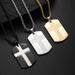 Stainless steel cross military card enhanced pendant titanium steel dog tag_ipsvogv.com