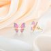 S925 sterling silver epoxy colored butterfly freshwater pearl earrings light luxury earrings _ipsvogv.com
