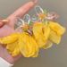 Women’s Jewelry Set Fashion Yellow Flower Personality Exaggerated Earrings Net Red Super Fairy Handmade Earrings New Holiday Travel Accessories_ipsvogv.com