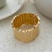 exaggerated Three Dimensional Striped Open Wide Bracelet Versatile Cold Style Alloy Spring Bracelet Jewelry_ipsvogv.com